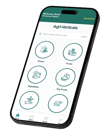 Zarai Mandi price dashboard on mobile